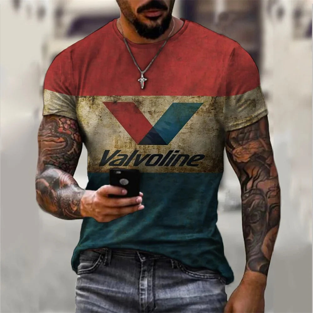 T-Shirt Rétro Moto Oversize Homme