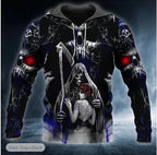 Hoodie Skull 3D Homme