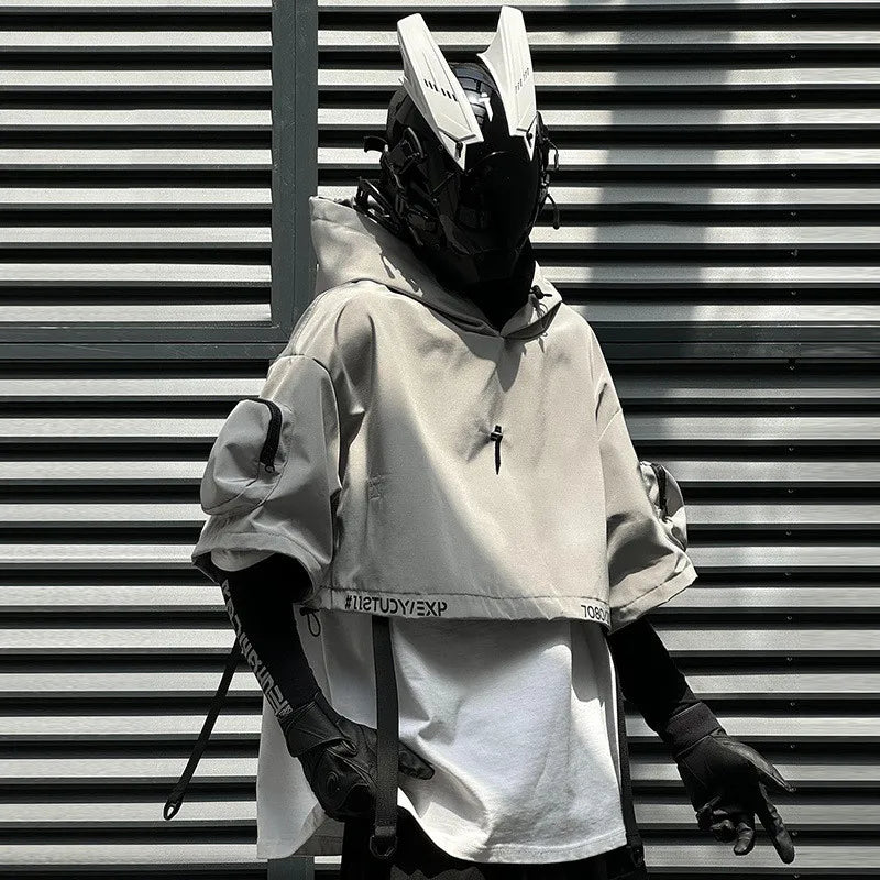Veste à Capuche Multipoche Techwear
