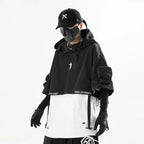 Veste à Capuche Multipoche Techwear