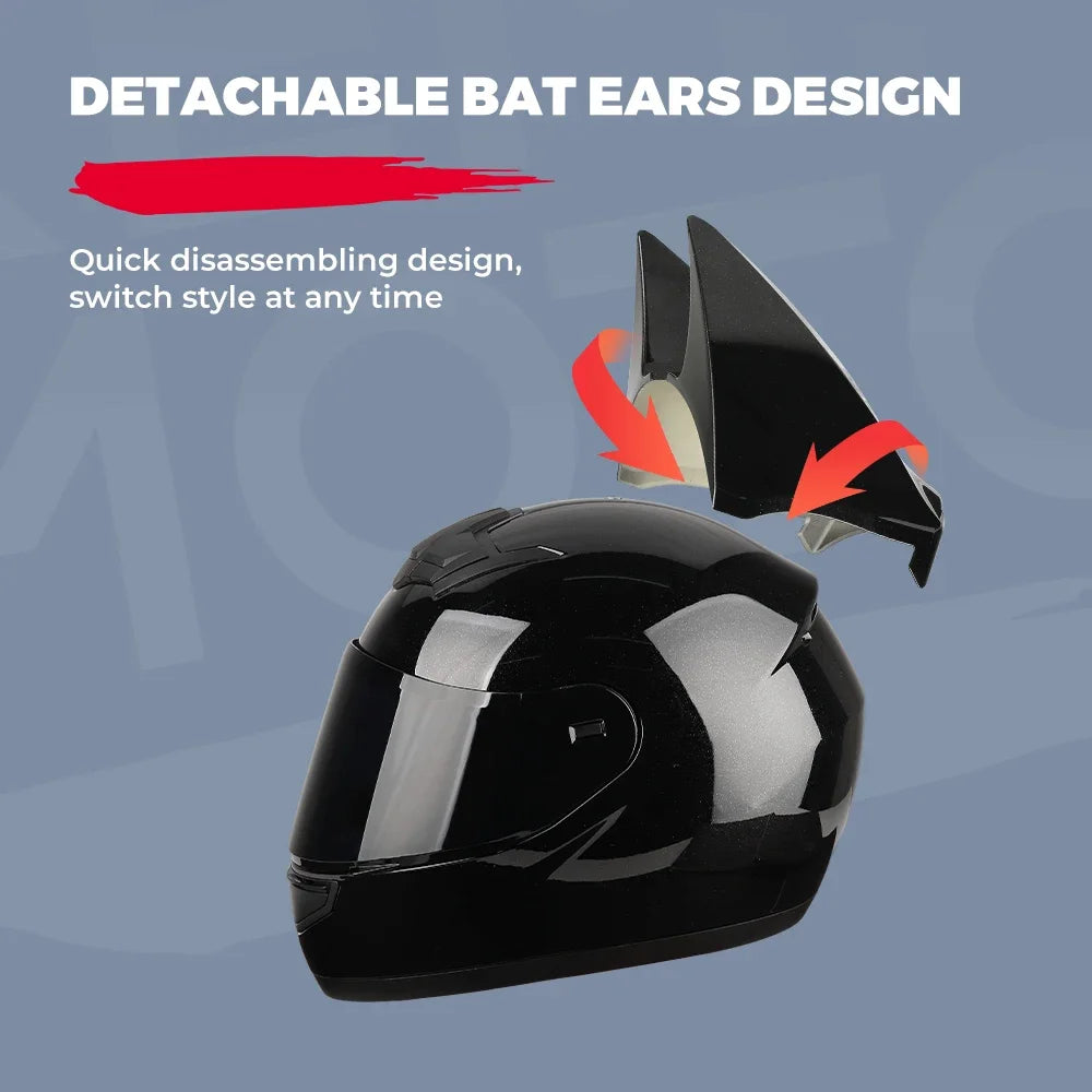 Masque Intégral Style Bat - Cornes Amovibles
