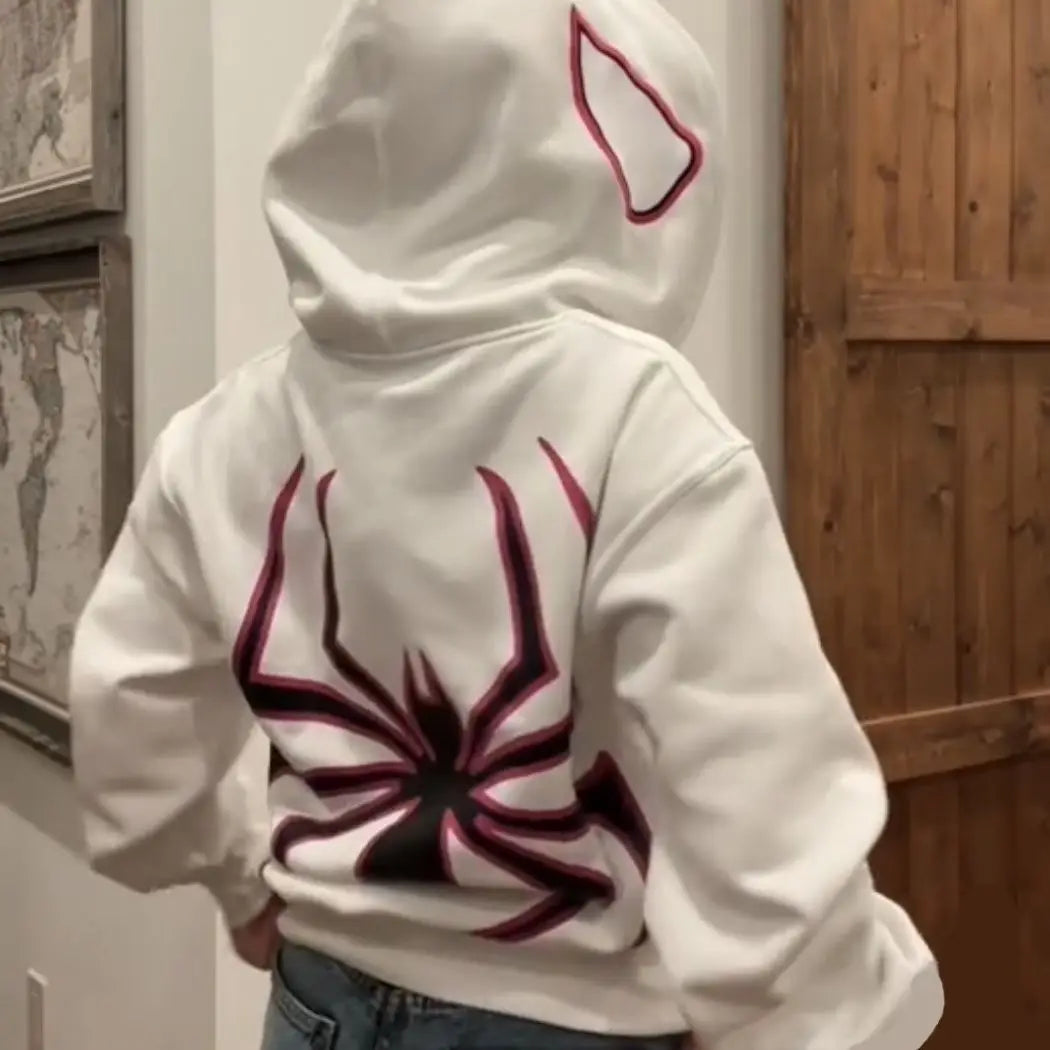 Hoodie Zippé Spider Femme Streetwear