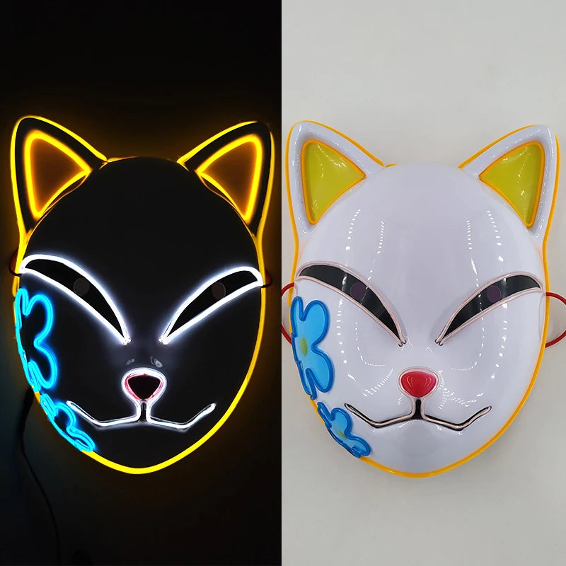 Masque LED Kitsune Lumineux