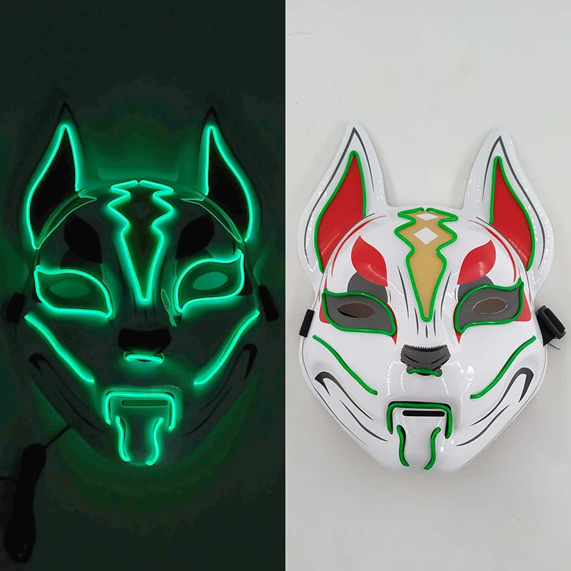 Masque LED Kitsune Lumineux