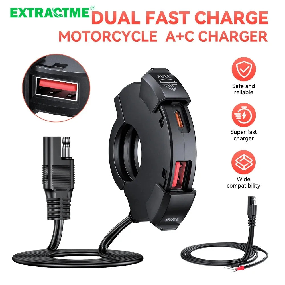 Chargeur USB-C Moto Étanche 30W