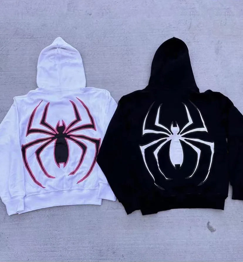 Hoodie Zippé Spider Femme Streetwear