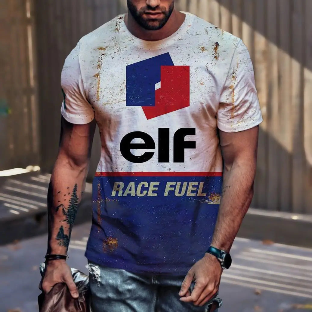 T-Shirt Rétro Moto Oversize Homme