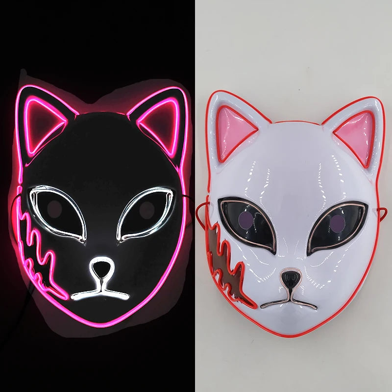 Masque LED Kitsune Lumineux