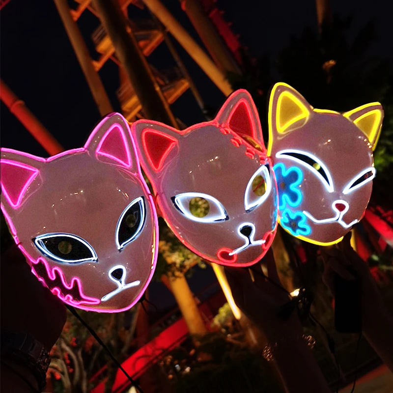 Masque LED Kitsune Lumineux