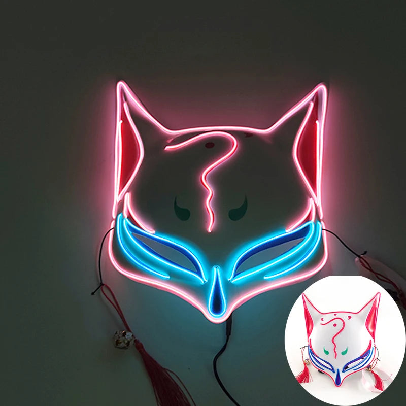 Masque LED Kitsune Lumineux
