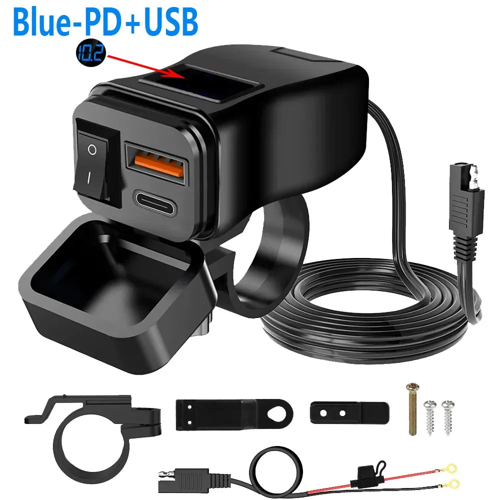 Chargeur USB Guidon Moto 100W