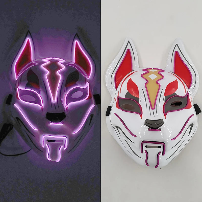 Masque LED Kitsune Lumineux
