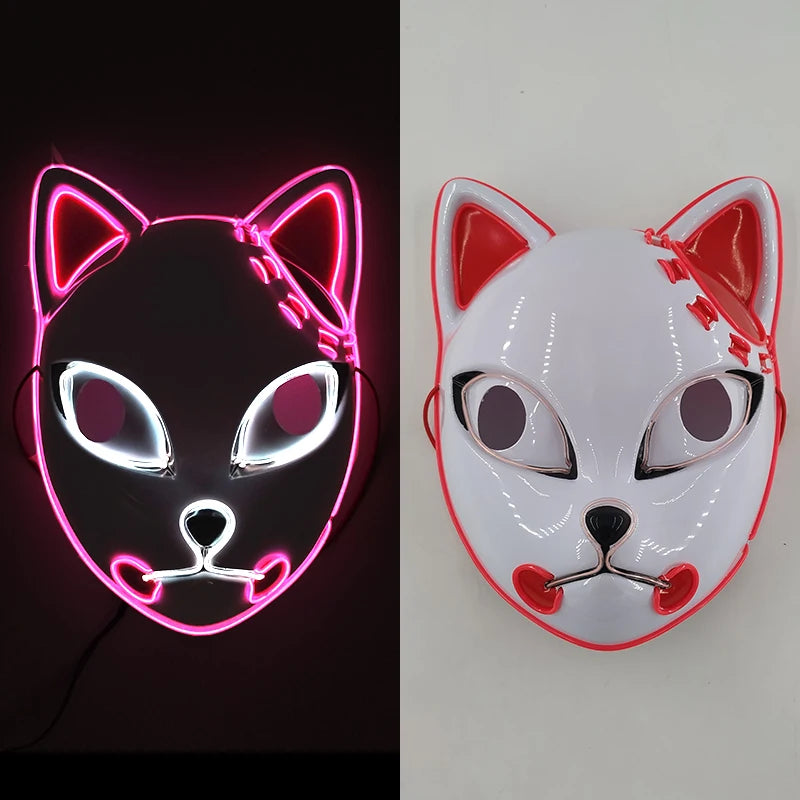 Masque LED Kitsune Lumineux