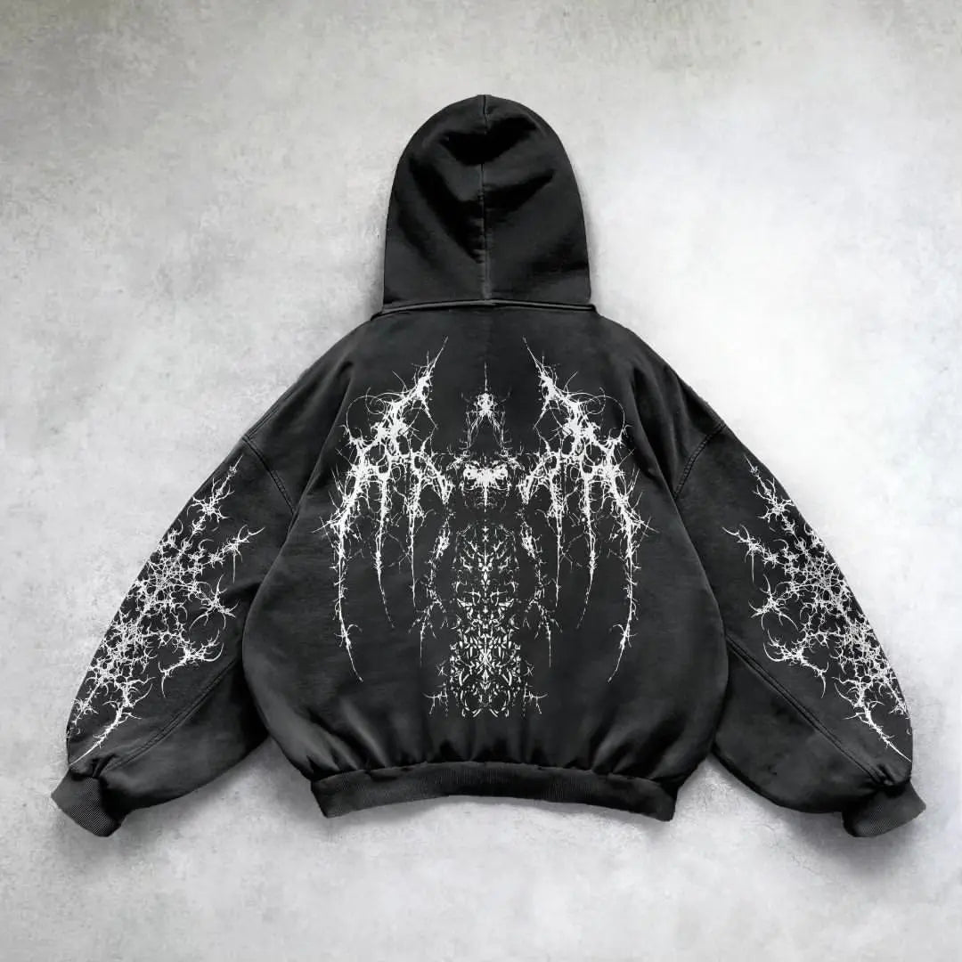 Hoodie Gothic Ange Imprimé Oversize