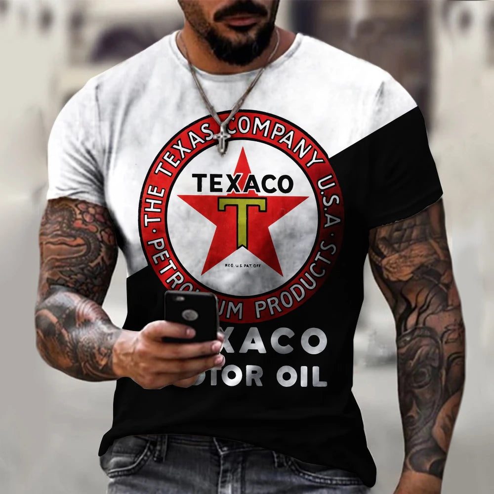 T-Shirt Rétro Moto Oversize Homme