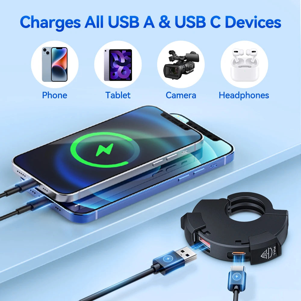 Chargeur USB-C Moto Étanche 30W