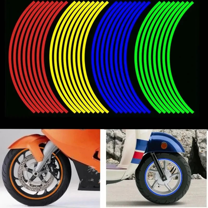 Stickers Réfléchissants Jantes Moto (16 pcs)