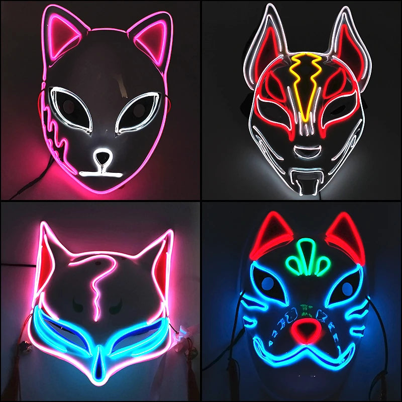 Masque LED Kitsune Lumineux
