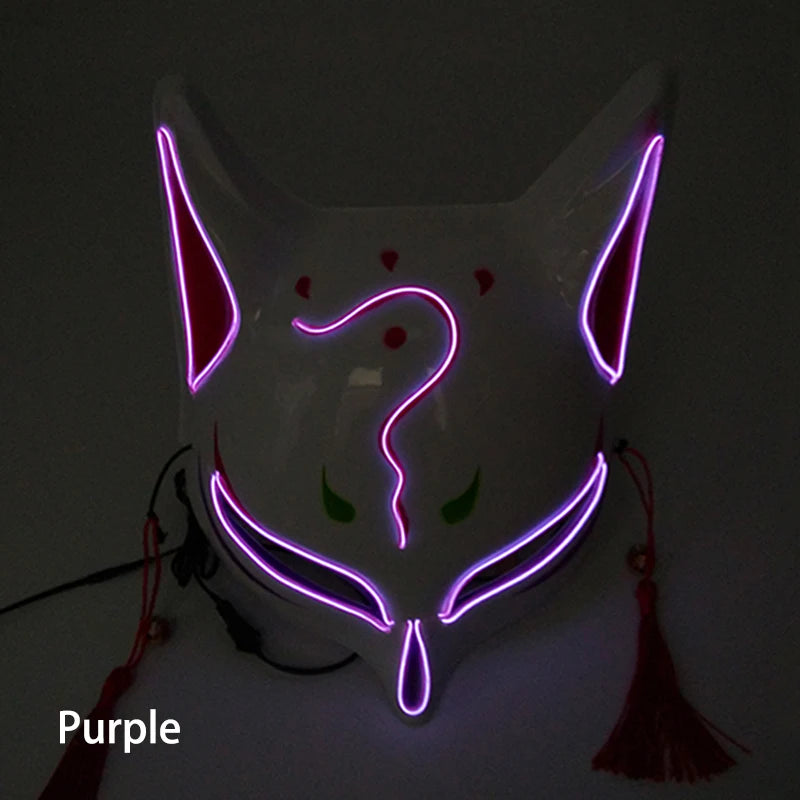 Masque LED Kitsune Lumineux