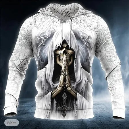 Hoodie Skull 3D Homme