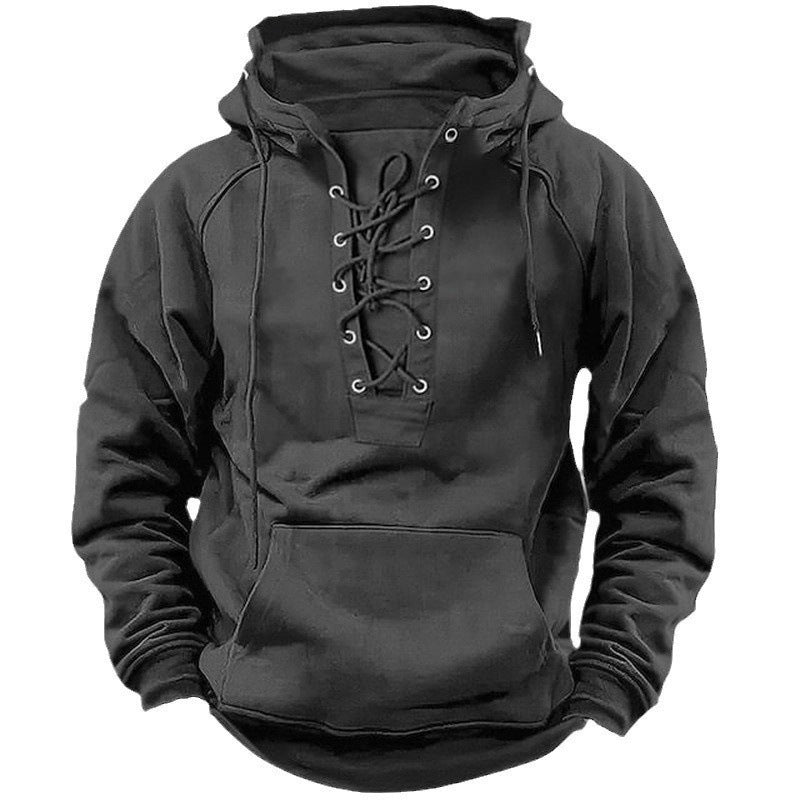 Hoodie Lacets Casual Sport Poche Homme — vue 6 — AZOTH