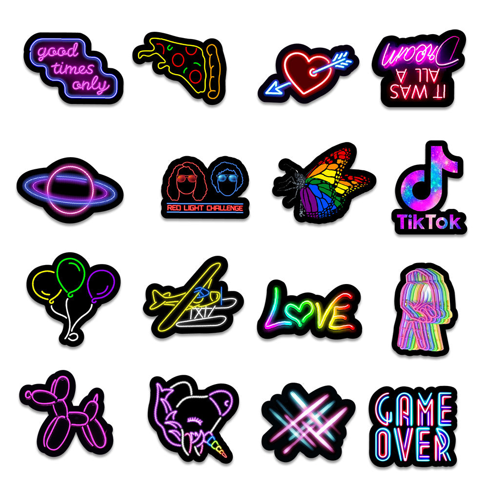 50 Stickers Néon Décoratifs — vue 4 — AZOTH