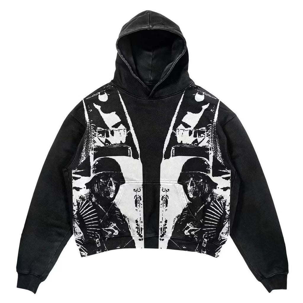 Hoodie Skull Vintage Homme — vue 3 — AZOTH