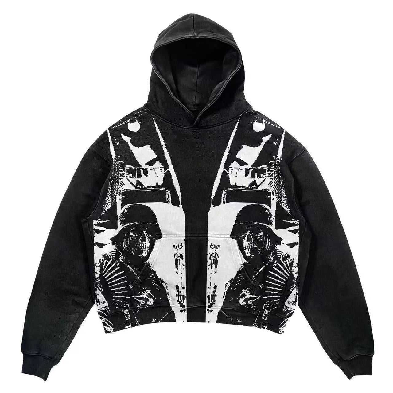 Hoodie Skull Vintage Homme — vue 3 — AZOTH