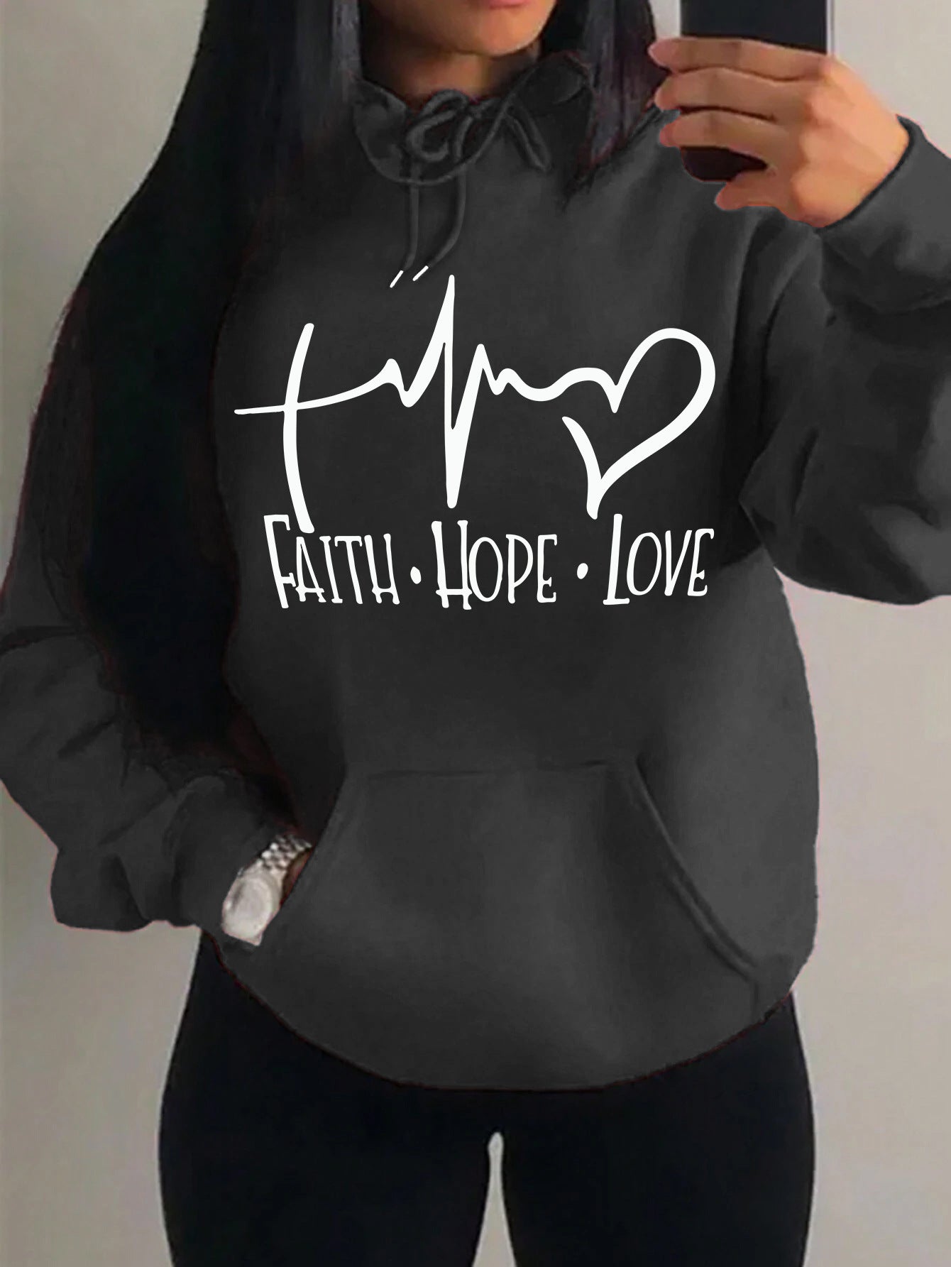Hoodie Femme Message Inspirationnel — vue 16 — AZOTH