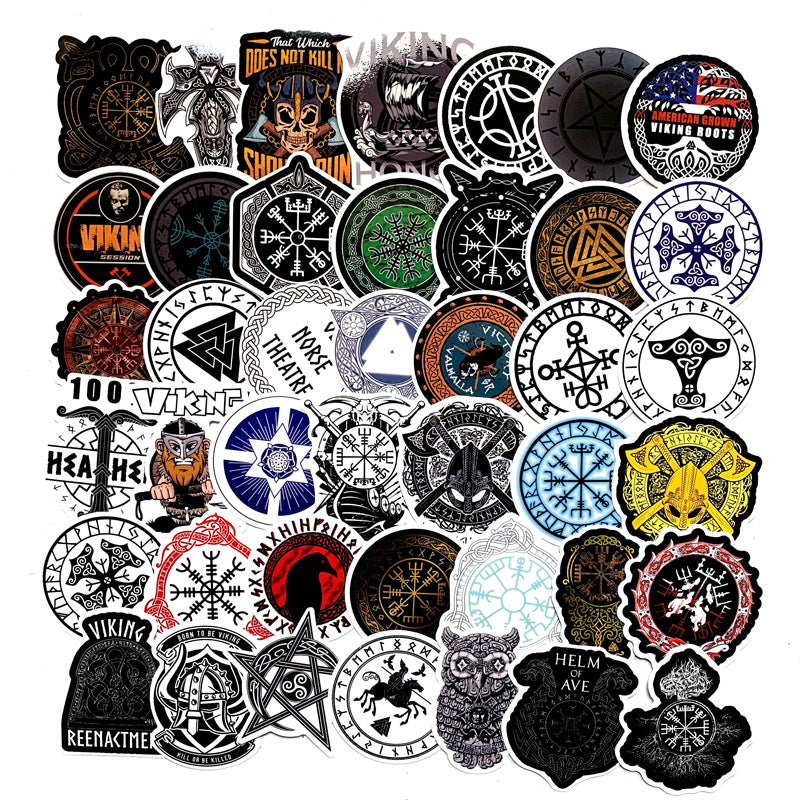 Stickers Runes Graffiti Valise  Moto — AZOTH