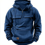 Hoodie Zippé Cordon Poche Homme Fashion — vue 8 — AZOTH