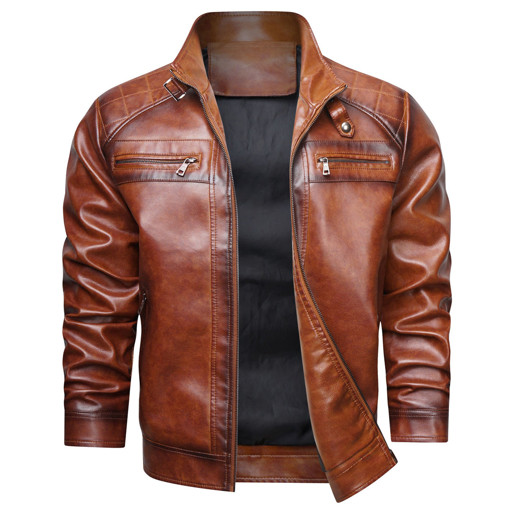 Veste Cafe Racer Cuir Synthétique Rétro Homme — AZOTH