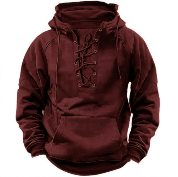 Hoodie Lacets Casual Sport Poche Homme — vue 7 — AZOTH
