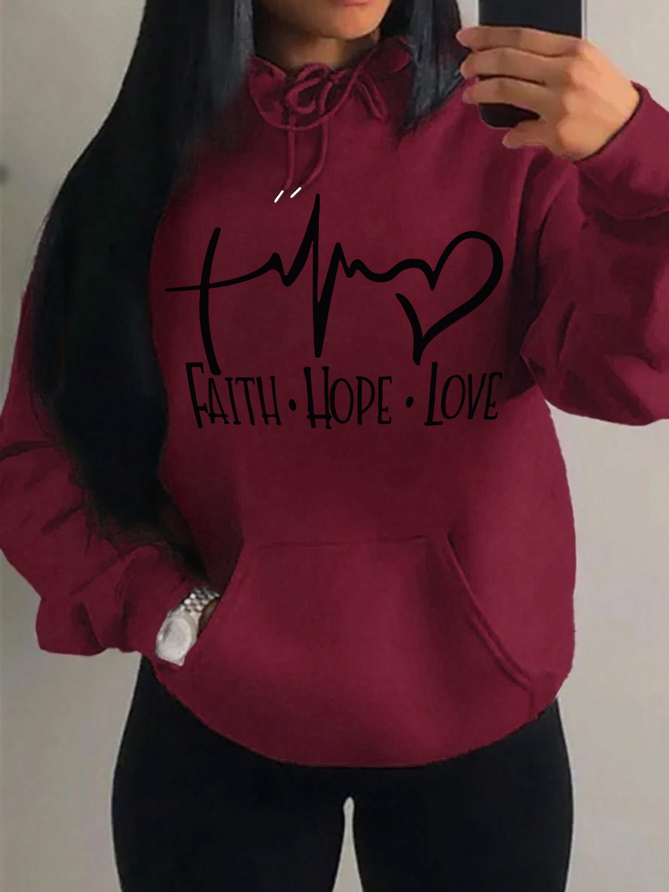Hoodie Femme Message Inspirationnel — vue 18 — AZOTH