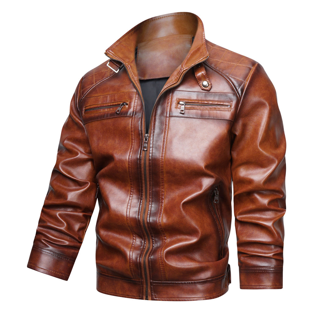Veste Cafe Racer Cuir Synthétique Rétro Homme — vue 4 — AZOTH