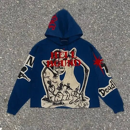 Hoodie Vintage Gothic Street Loose — vue 5 — AZOTH