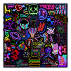 50 Stickers Néon Décoratifs — AZOTH
